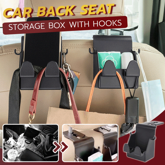 Car Back Seat Storage Box With Hooks